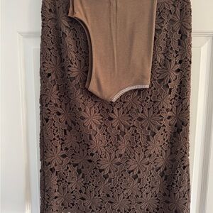 Talbots Brown Skirt and Tank Set